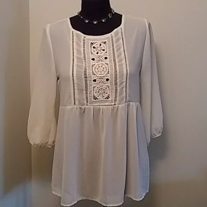 Cream Monteau Blouse